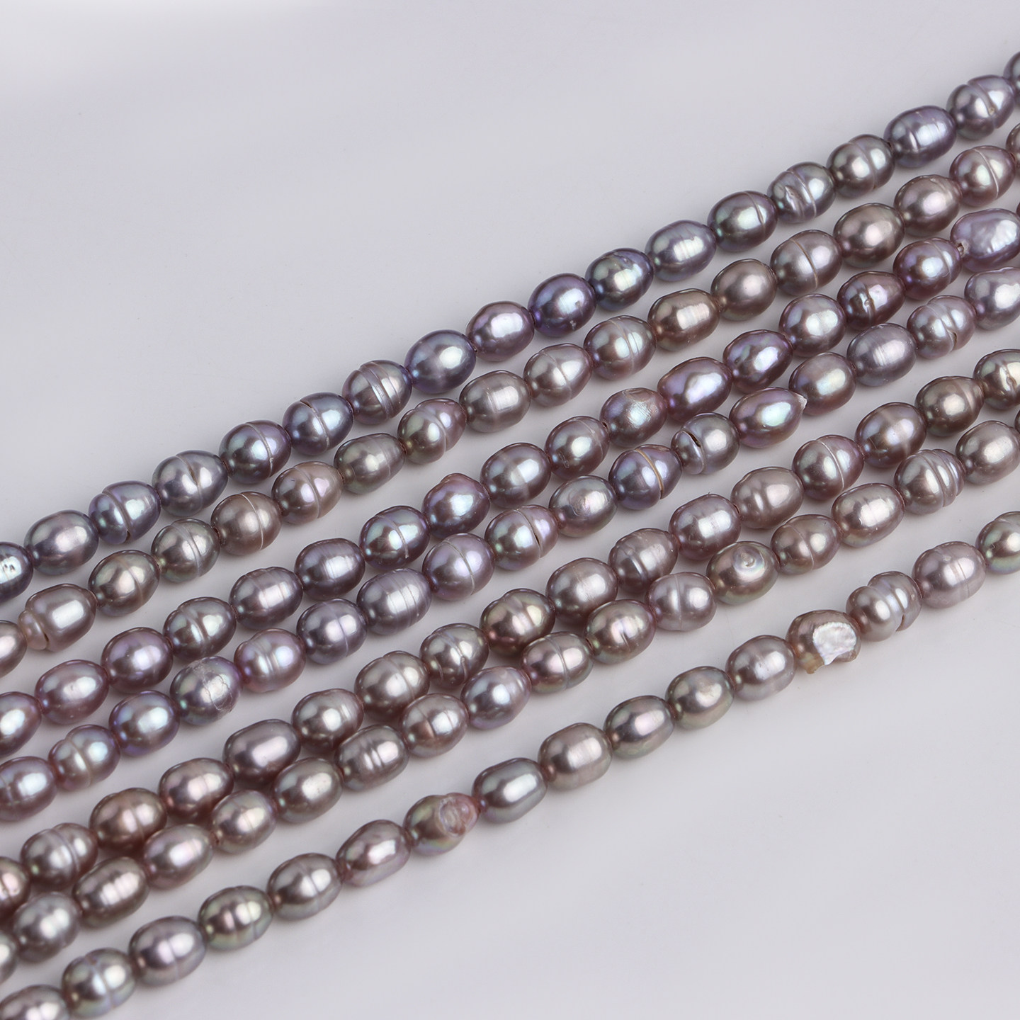 金属紫4-5mm螺纹米珠天然淡水无核小珍珠diy手工串珠饰品配件材料,淘宝优惠券,粉丝福利购,淘宝优惠卷