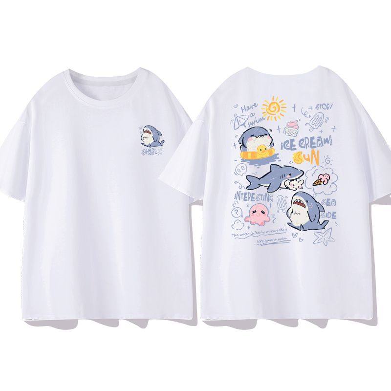 手绘卡通260g重磅纯棉t恤女宽松大码T百搭短袖上衣夏季新款设计感,淘宝优惠券,粉丝福利购,淘宝优惠卷