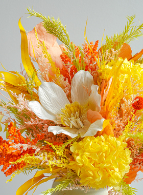 永生绣球苹果叶干花花束