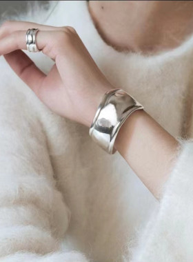 银手镯纯银手镯女开口ins小众