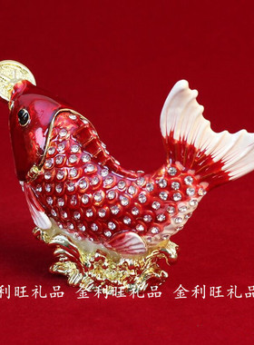 金利旺礼品合金装饰珐琅鱼摆件