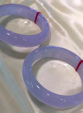 缅甸翡翠手镯冰种紫罗兰玉镯子扁条贵妃玉手镯淡紫飘花春彩处理镯