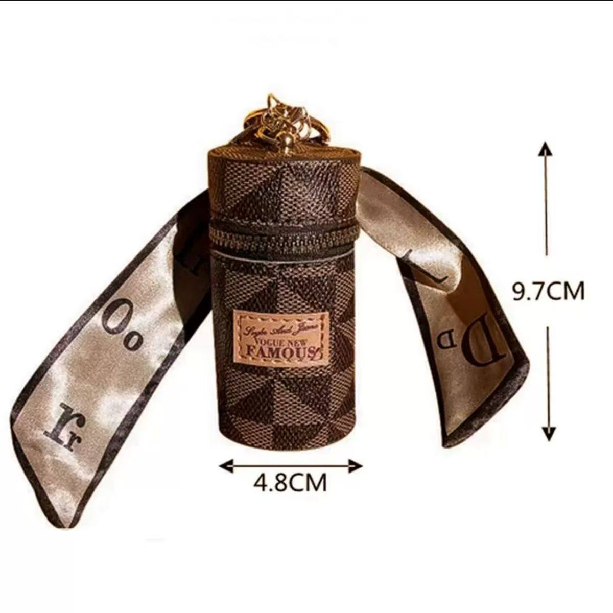 创意皮革老花水桶口红包钥匙扣女精致汽车钥匙挂件包包挂饰钥匙链,淘宝优惠券,粉丝福利购,淘宝优惠卷