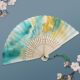6-inch antique gilt rice paper fan folding fan with bamboo handle and can be inscribed, hand-painted fan diy blank fan folding fan