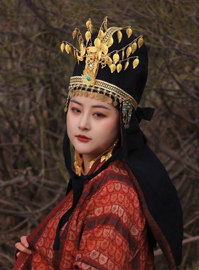 【霜翎阁】多款鲜卑风帽北魏饰品衍生汉服配饰花树发冠南北朝流苏