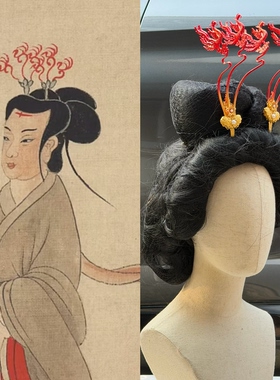 【霜翎阁】汉服古风配头饰品全套装战国袍北魏晋复原｛女史箴图｝