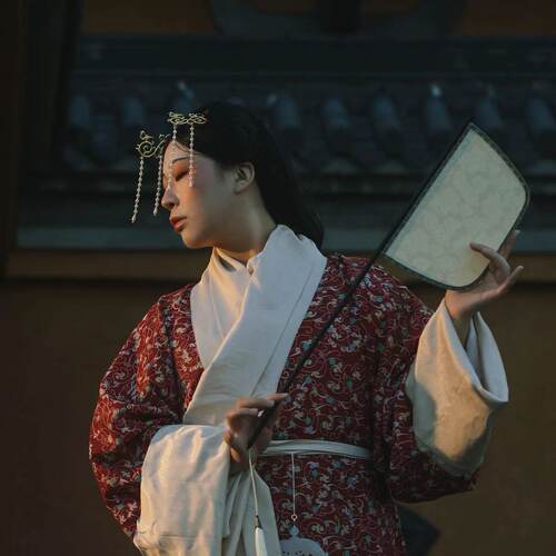 【霜翎阁】陶俑复原款战国袍曲裾流苏鸟首簪子钗额前对簪特价包邮 - 图1