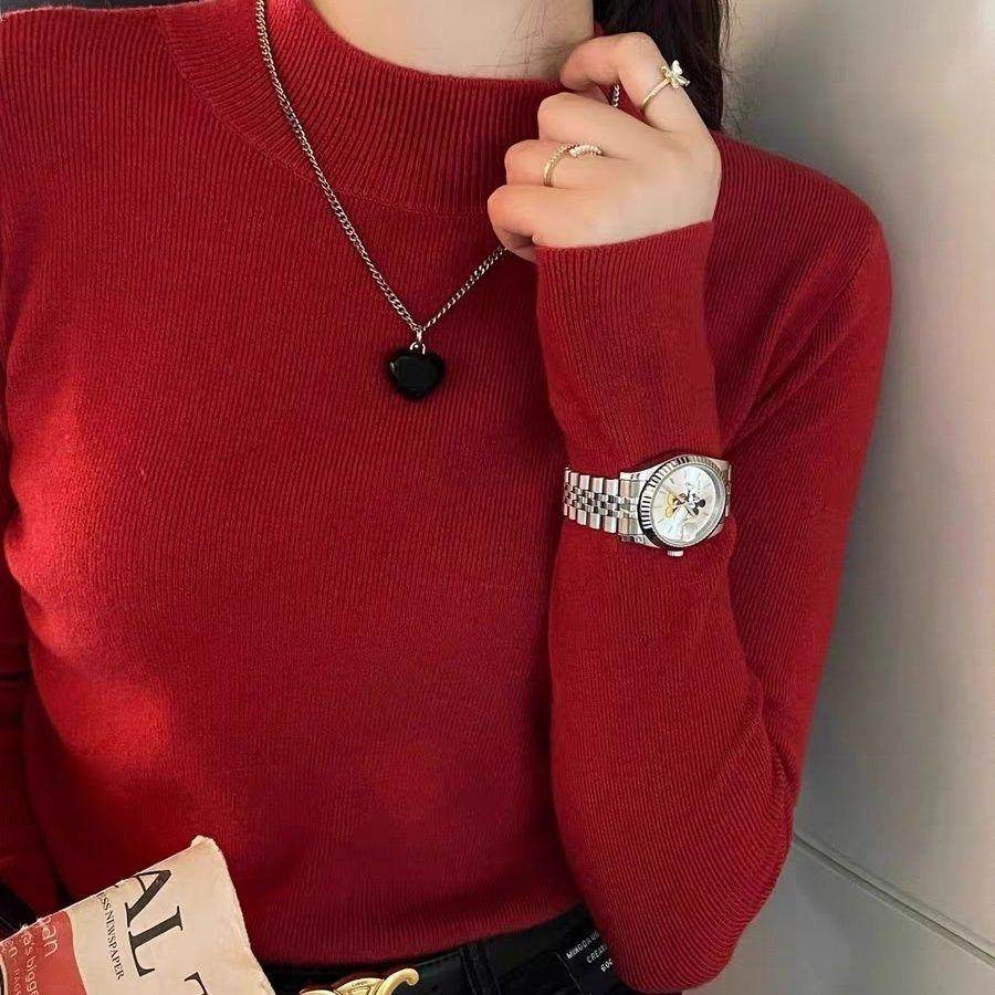 半高领毛衣打底秋冬修身显瘦内搭针织衫纯色洋气新款长袖百搭上衣,淘宝优惠券,粉丝福利购,淘宝优惠卷