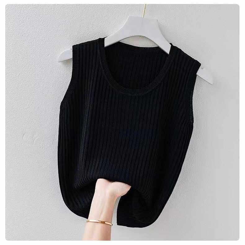 大码冰丝圆领吊带背心女夏韩版百搭无袖内搭针织打底衫外穿上衣女,淘宝优惠券,粉丝福利购,淘宝优惠卷