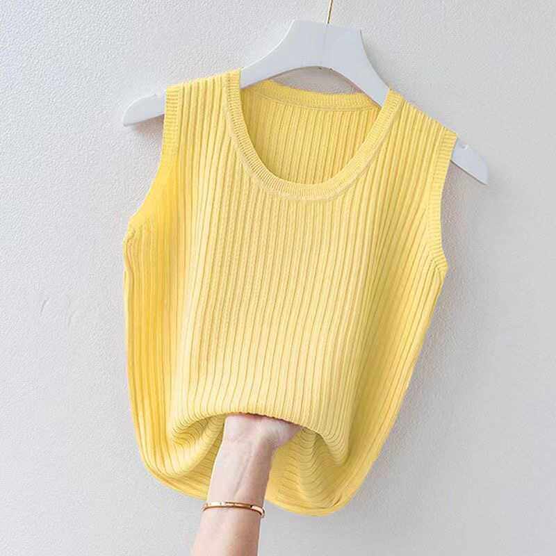 大码冰丝圆领吊带背心女夏韩版百搭无袖内搭针织打底衫外穿上衣女,淘宝优惠券,粉丝福利购,淘宝优惠卷