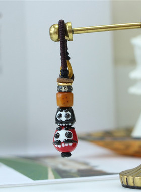 日式达摩开运保平安挂饰琉璃珠