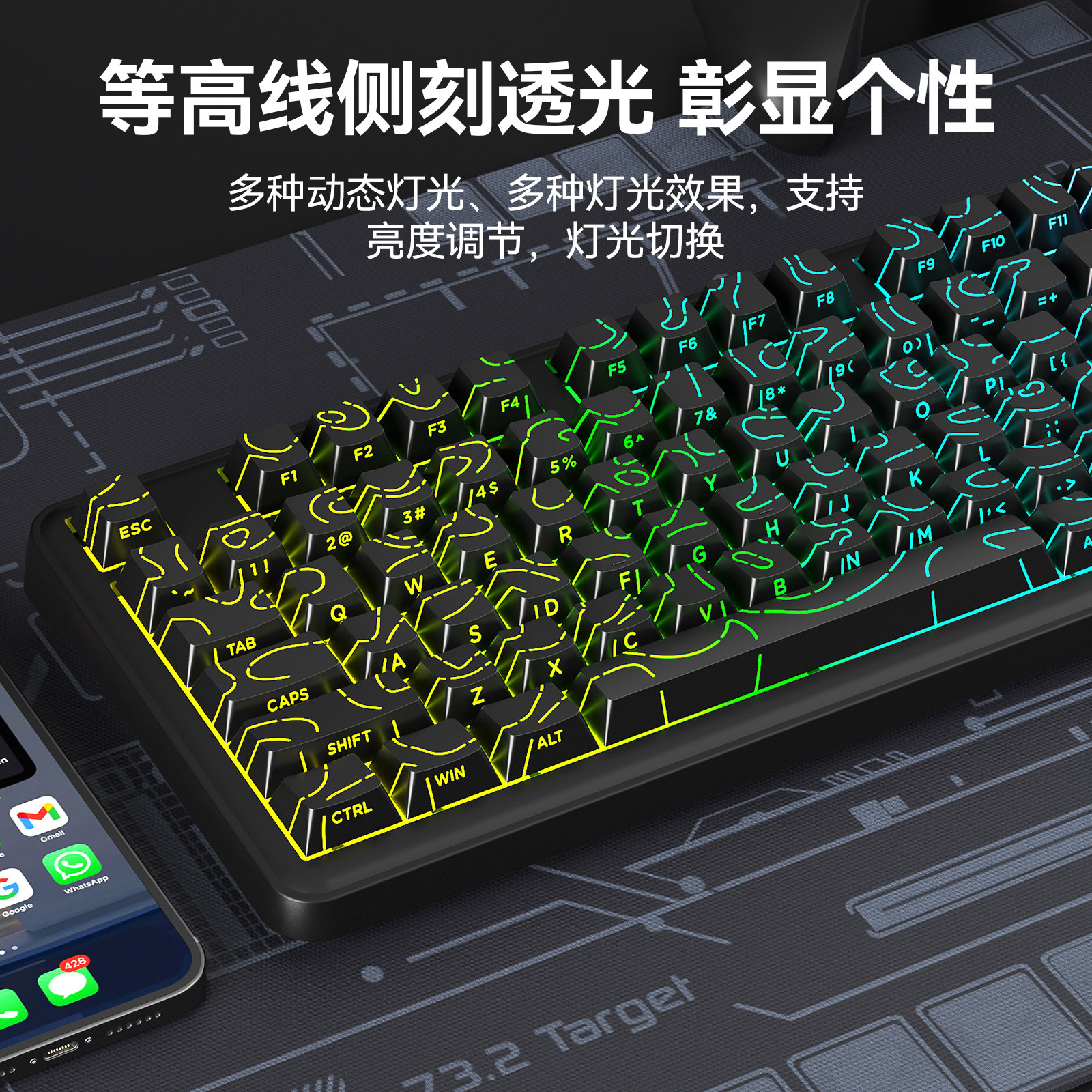 BOW航世 无线蓝牙有线三模键盘鼠标套装手机平板电脑通用打字静音,淘宝优惠券,粉丝福利购,淘宝优惠卷