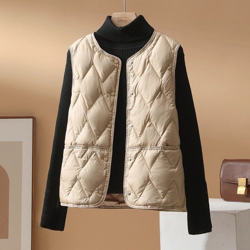 2025年秋冬季轻薄棉服马甲女短款时尚内搭背心内胆小个子夹棉外套,淘宝优惠券,粉丝福利购,淘宝优惠卷