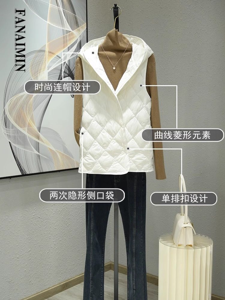 清仓捡漏~连帽羽绒棉马甲女短款轻薄内胆小个子打底背心内搭马夹,淘宝优惠券,粉丝福利购,淘宝优惠卷