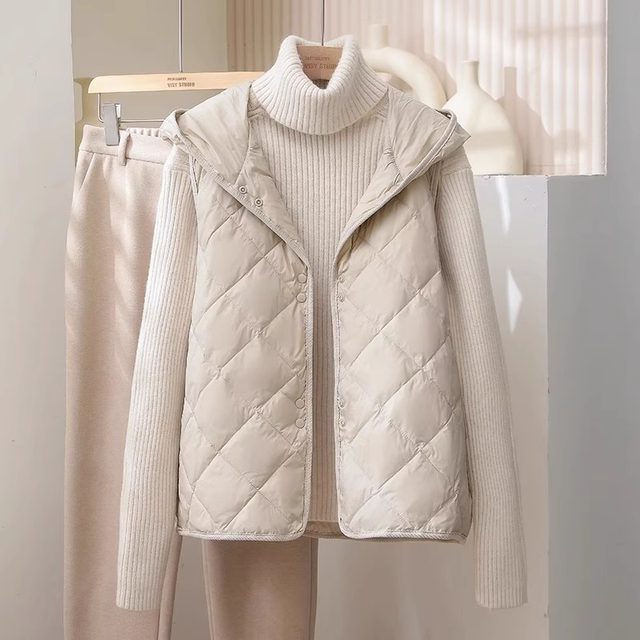 Winter down cotton jacket for women's versatile hooded vest jacket for short and thin horse clamped cotton jacket~ clearance spot