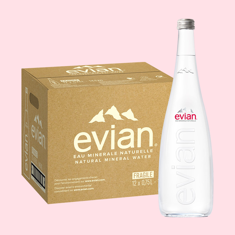 [官方]法国进口evian依云官方旗舰店玻璃瓶气泡矿泉水750ml*12瓶 - 图3