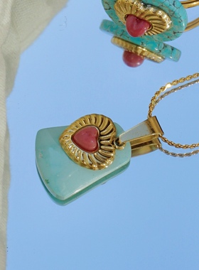 潘神孤品绿松石系列项链戒指天然淡水珍珠小众手作原创