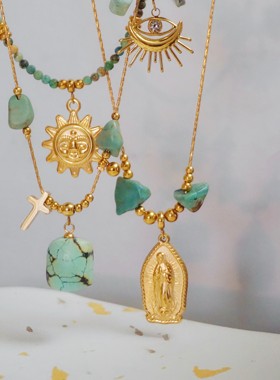 潘神孤品绿松石系列项链太阳眼睛元素手作