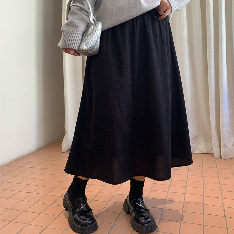 YUZI鱼子棕色半身裙子秋季大码女装微胖mm妹显瘦遮肉百搭中长裙,淘宝优惠券,粉丝福利购,淘宝优惠卷