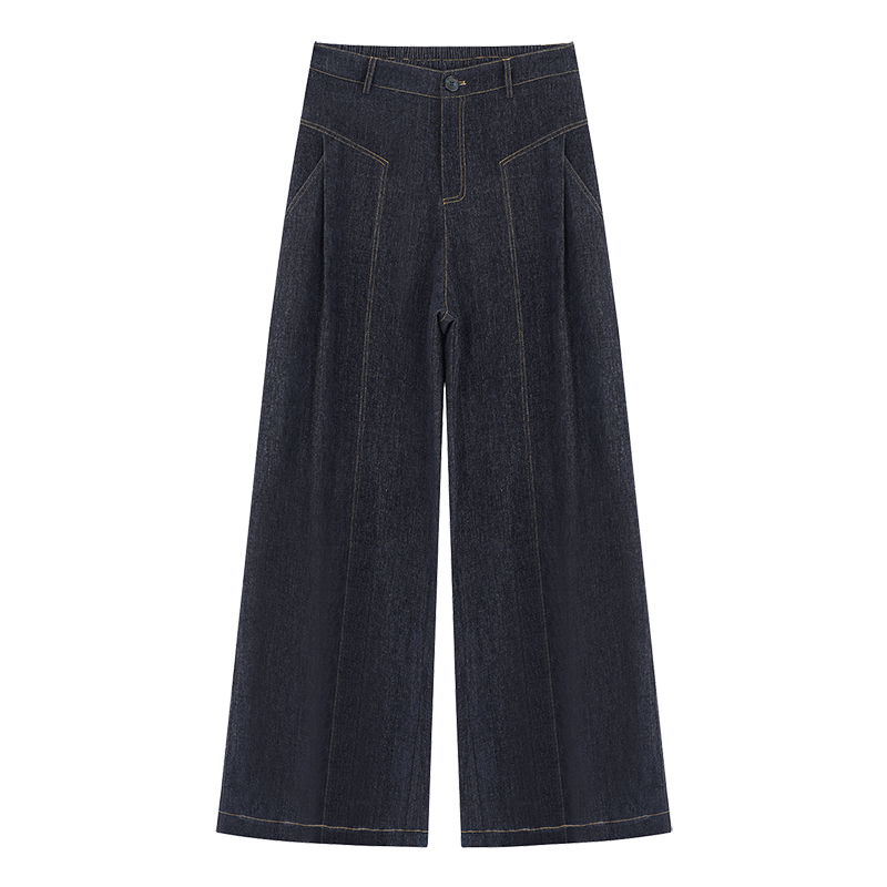 YUZI加绒牛仔糯米裤阔腿软糯顺滑莱赛尔保暖后松紧腰秋冬大码女装,淘宝优惠券,粉丝福利购,淘宝优惠卷