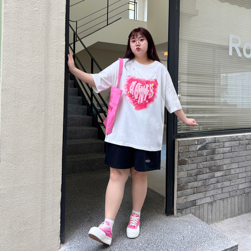 YUZI鱼子休闲百搭短裤子大码女装微胖mm妹显瘦遮肉200斤显白日系 - 图1