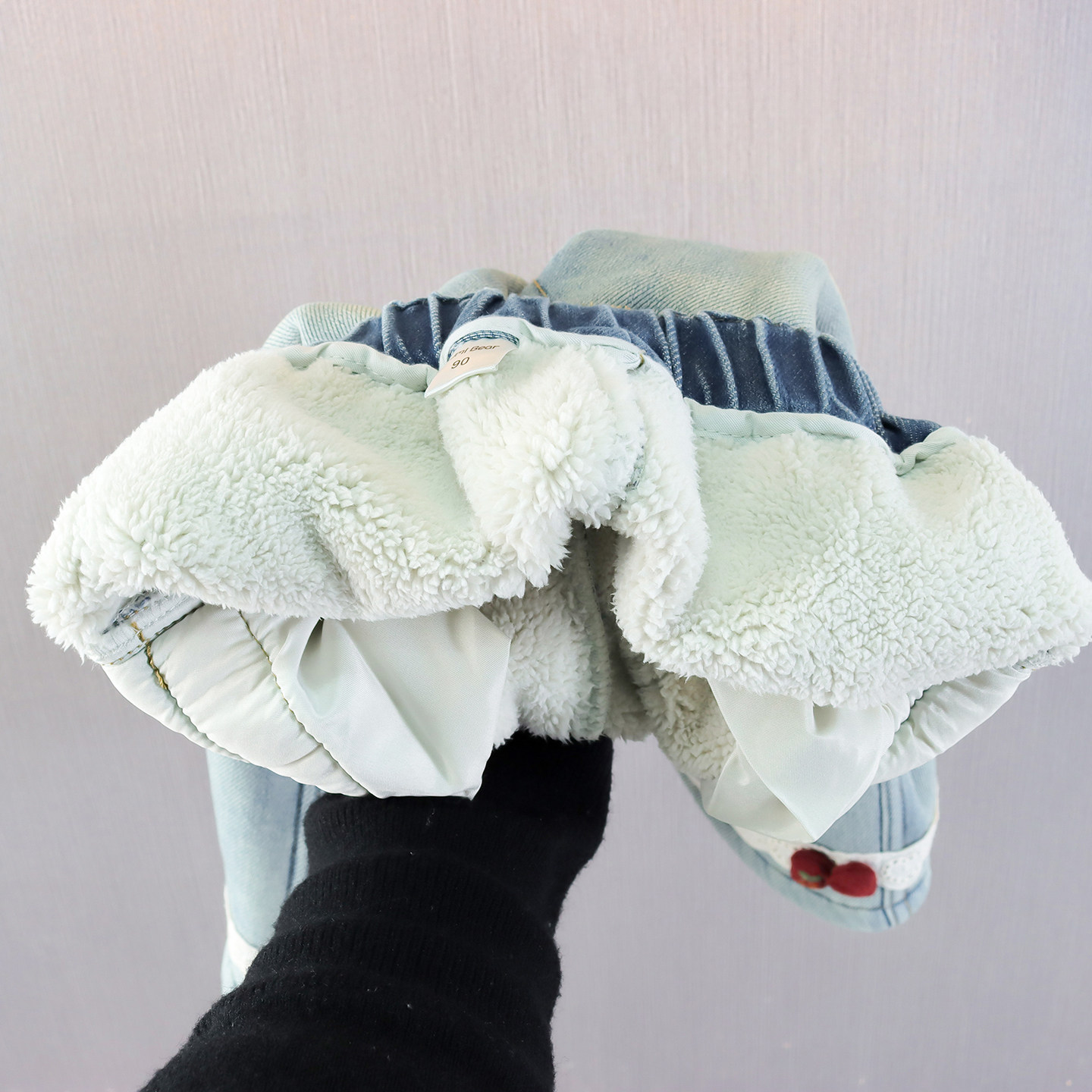 女童加厚羊羔绒浅色牛仔裤儿童冬季厚绒直筒裤小女孩羊驼绒阔腿裤,淘宝优惠券,粉丝福利购,淘宝优惠卷