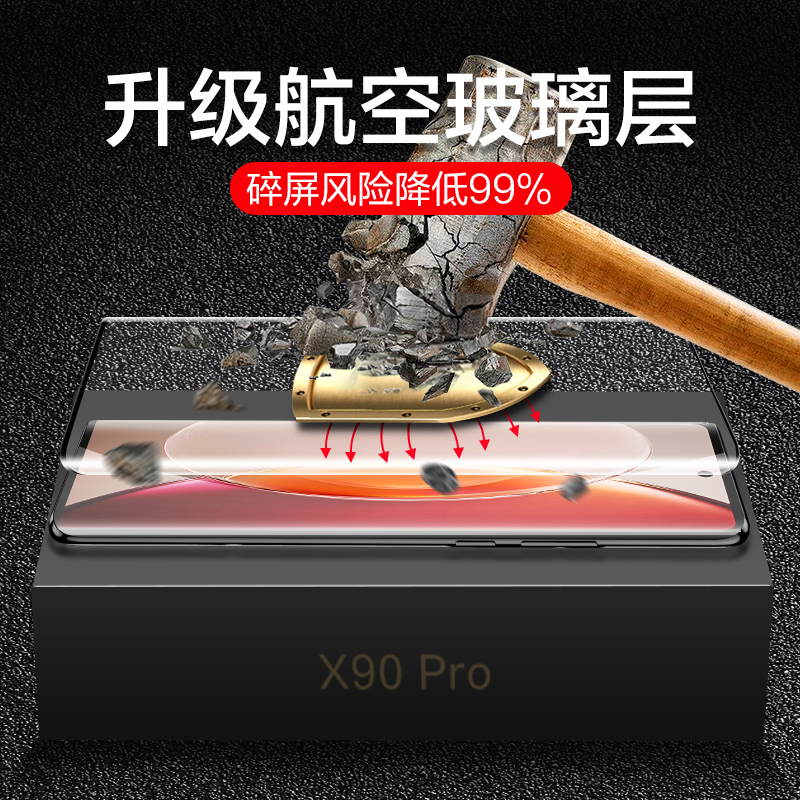 vivox90钢化膜vivox60x70x80x90pro手机膜适用vivo防窥全屏x80pro曲面全包por+曲屏全覆盖vivox防偷窥十贴膜 - 图3