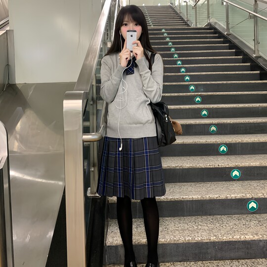 A letter jk plaid skirt Lan school offerings