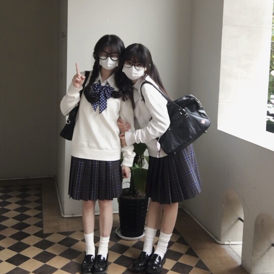 A letter jk plaid skirt Lan school offerings