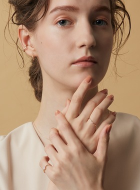 水滴欧泊小钻纯银戒指