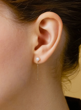 淡水珍珠紫水晶双面佩戴项链耳钉