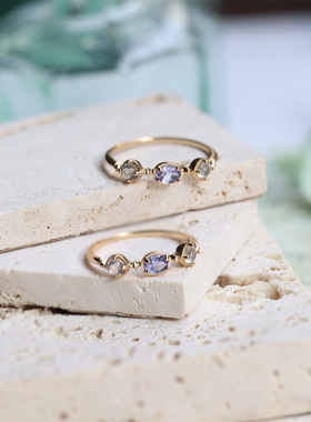 女纯银日系月光女神戒指