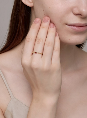 丝带波点花边戒指纯银日系女