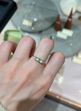 女纯银日系光之露水戒指
