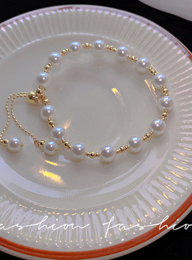 巴洛克珍珠手链女日韩简约时尚气质手串ins网红超仙手饰闺蜜手绳