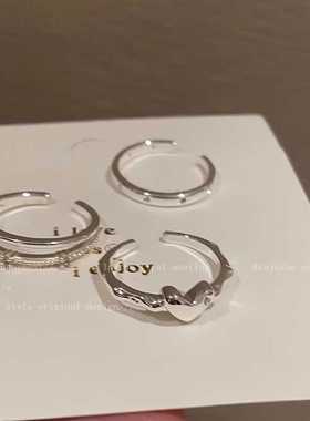 爱心开口戒指液态金属小众冷淡风