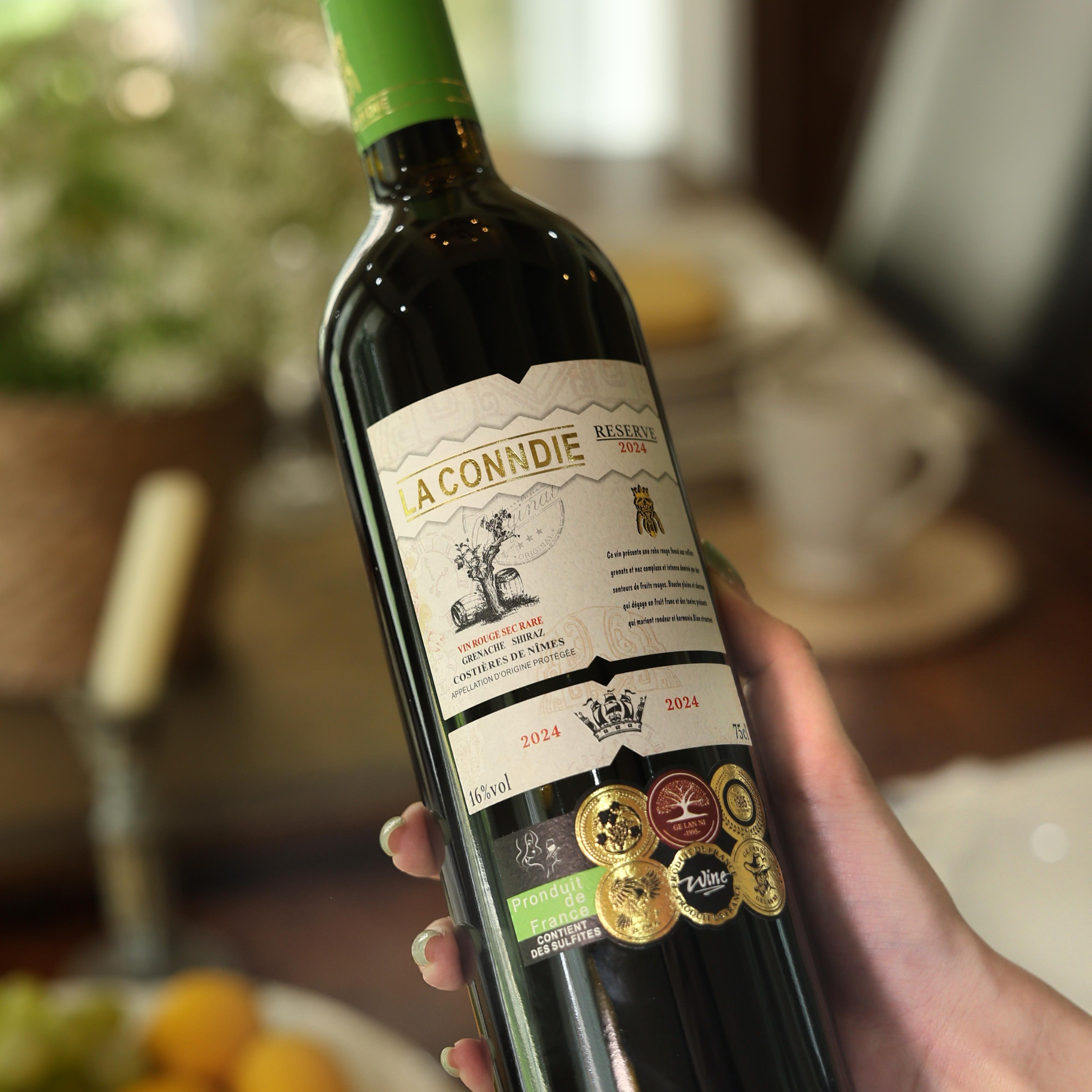 【750ml*6瓶】康尼世家干红葡萄酒赠海马刀酒精度16%vo法国尼姆 - 图2