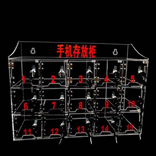手机存放盒有机玻璃定制员工手机储放箱防尘收纳寄存柜透明保管箱 - 图1