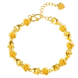 Золотой браслет, цепочка, кольцо, серьги, 24 карат