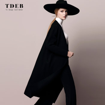 TDEB2024 Spring Elegant Double-sided Wool Coat Women's Long Fashion Loose High-End Genuine Coat Wool Coat