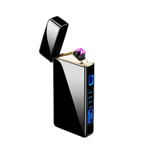 Мужская двухдуговая креативная высококлассная ветрозащитная зажигалка с зарядкой, подарок на день рождения, делается под заказ