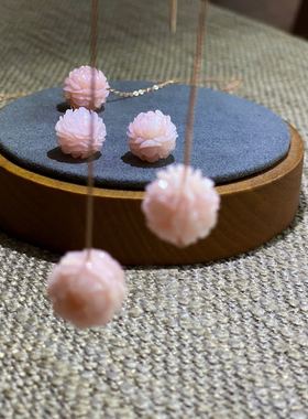 花珠粉澳宝双头项链裸石苏工雕刻