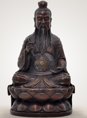 黄铜三清道祖摆件灵宝天尊佛像