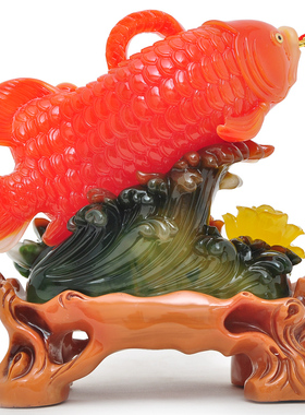 莲善堂金龙鱼摆件家居客厅装饰品