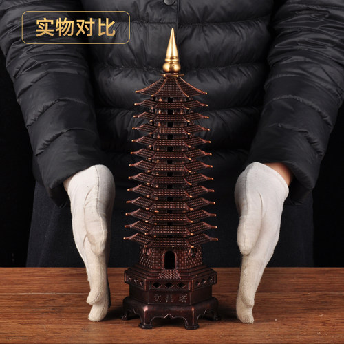 铜文昌塔摆件13十三层文昌宝塔家居客厅酒柜书房学生桌面装饰品 - 图3