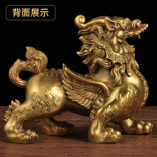 黄铜貔貅摆件一对招财风水皮丘天禄摆设家居客厅电视柜玄关装饰品 - 图1