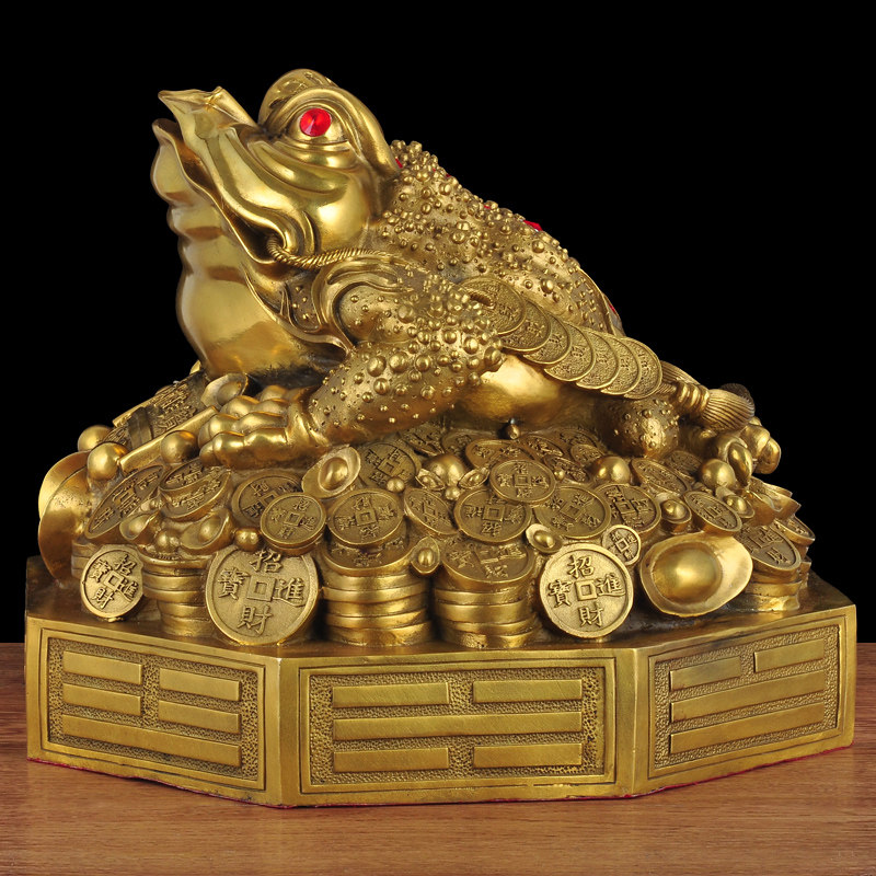 特大号金蟾摆件风水招财全铜蟾蜍工艺品办公室桌摆设乔迁开业礼品_虎窝淘