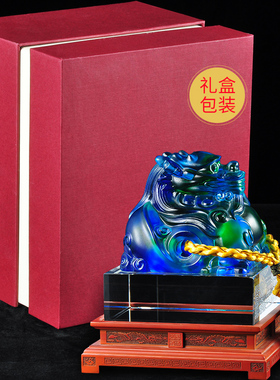 琉璃送客户周年庆典礼品印章摆件