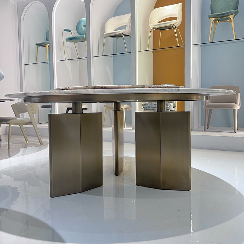 大海奢石绿钻潘多拉奢石餐桌椅组合现代轻奢意式极简大户型别墅桌-图3