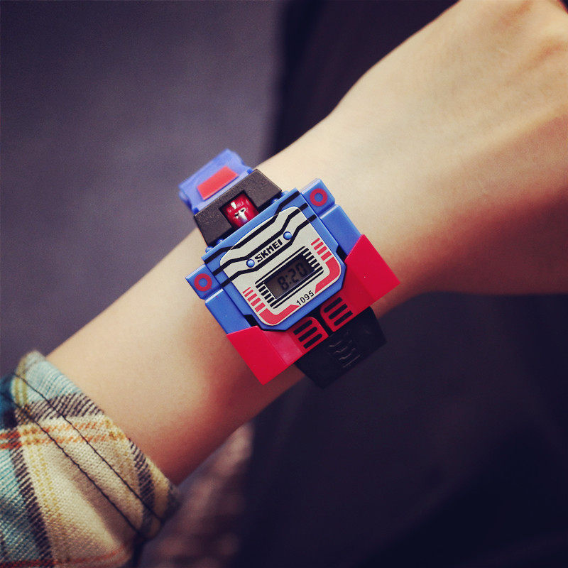 韩国创意个性大儿童手表 卡通变形金刚汽车人机器人男女孩学生表,淘宝优惠券,粉丝福利购,淘宝优惠卷